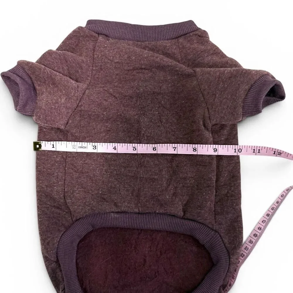 Fleece Dog Sweater Sweatshirt Burgundy Sz M
